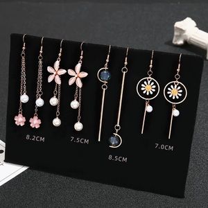 4 pieces flower style/ selected drop earring